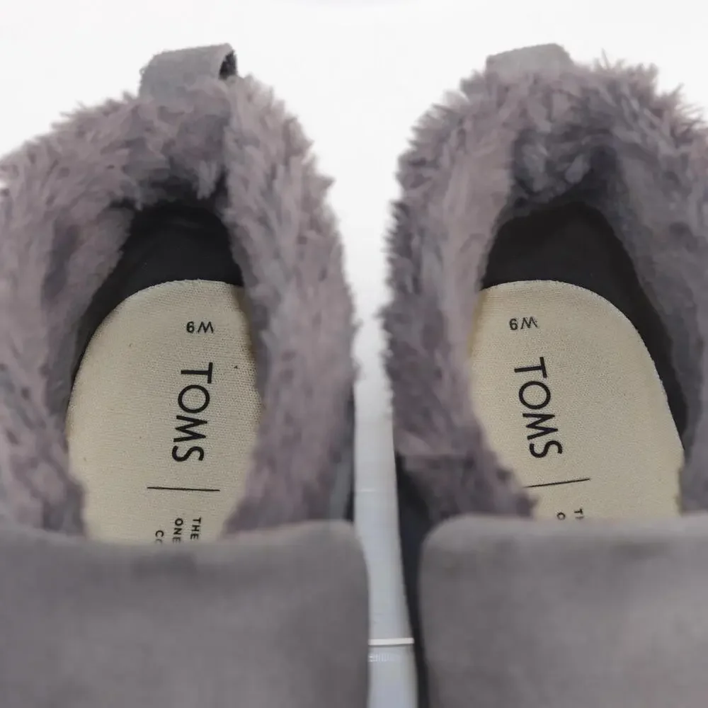 TOMS Womens Paxton‎ Sneaker Boots Size 9 Gray Suede Fur Lined Shoes Boho Comfort